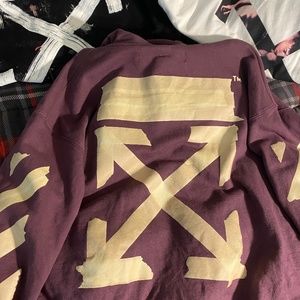 Off-White Tape Diag Arrows Hoodie Purple/Maroon